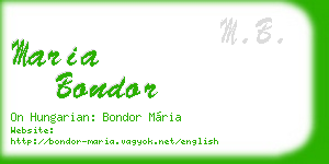 maria bondor business card